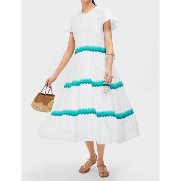 NEW OLIPHANT v-neck maxi dress in pacifica aqua